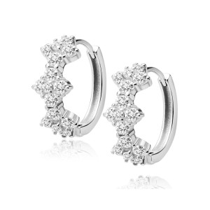 Cercei rotunzi argint cu pietre Ø16 mm DiAmanti Z2113DER_W-DIA (Argint 925‰ 3 g.)